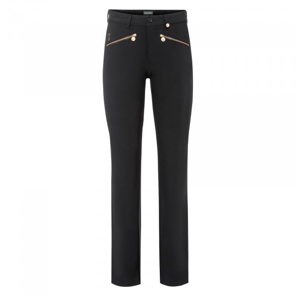 GOLFINO Ladies' shiny stretch golf trousers with gold details